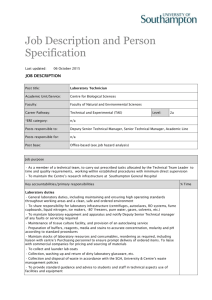 Job Description and Person Specification