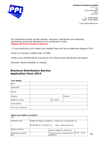 Distribution order form for customers