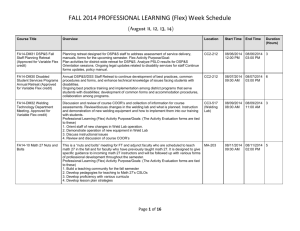 FALL 2014 PROFESSIONAL LEARNING (Flex) Week Schedule