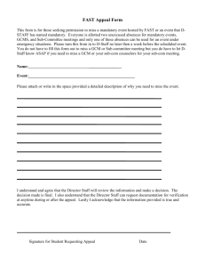 Fish Camp Appeal Application