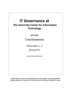 IT Governance at The University Center for Information Technology