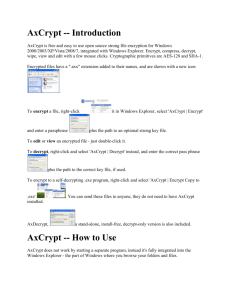 AxCrypt Instructions