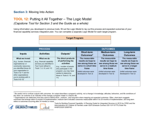 TOOL 12: Putting it All Together – The Logic Model