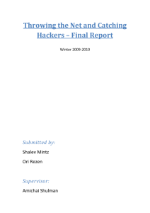 Throwing the Net and Catching Hackers – Final Report