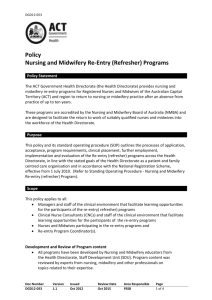 Nursing and Midwifery Re-entry Program Policy