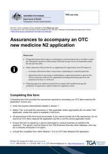 Assurances to accompany an OTC new medicine N2 application