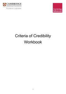 Criteria of Credibility Workbook