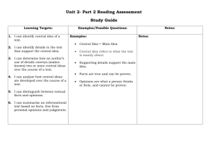 Unit 2- Part 2 Reading Assessment Study Guide