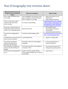 Year 8 Geography test revision sheet