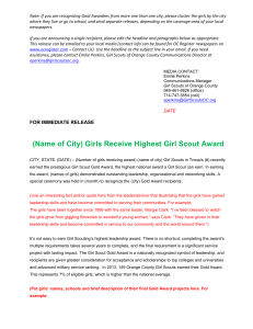 Press Release Template - Girl Scouts of Orange County