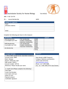 membership payment form - School of Anatomy, Physiology and