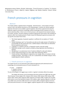 French pronouns in cognition