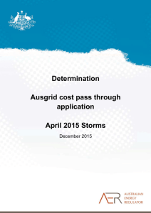 Ausgrid Pass Through Application for April 2015 Storms