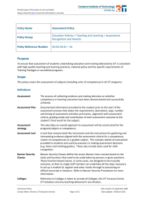 Assessment Policy - Canberra Institute of Technology
