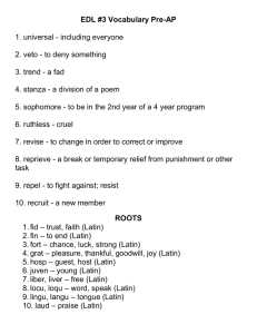 EDL #3 Vocabulary Pre-AP