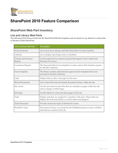 SharePoint 2010 Feature Comparison-MNSPUG