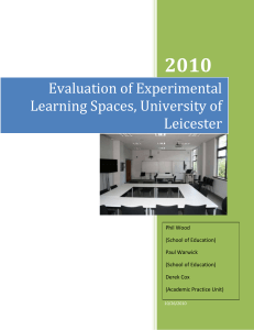 Evaluation of Experimental Learning Spaces