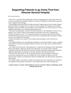Supporting patients to go Home First from Almonte General Hospital