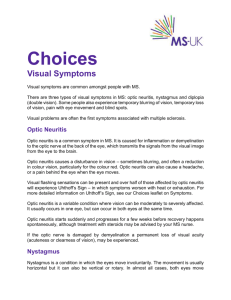 Choices Visual Symptoms - MS-UK