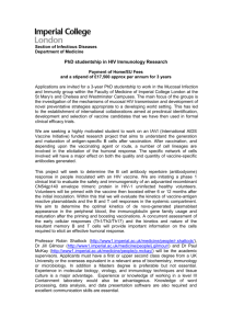 PhD studentship in HIV Immunology Research