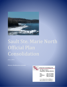 Sault Ste. Marie North Official Plan Consolidation