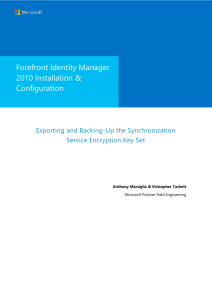 Exporting and Backing-Up the Synchronization Service Encryption