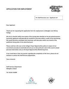 Application Form - Abingdon & Witney College
