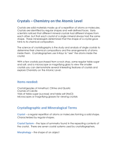 Crystals – Chemistry on the Atomic Level