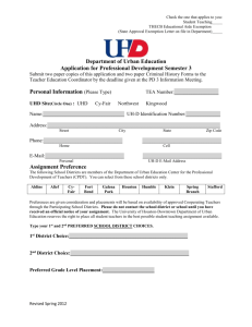Application for Student Teaching - University of Houston