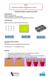 Year 2 multiplication and division