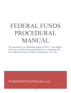 federal funds procedural manual - Wisconsin Association of School