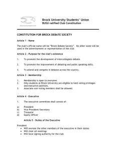 constitution for - Brock University Students` Union