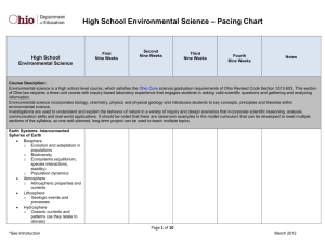 High School Environmental Science – Pacing Chart