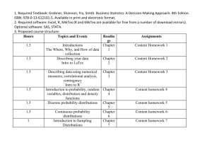 Hours Topics and Events Readings Assignments