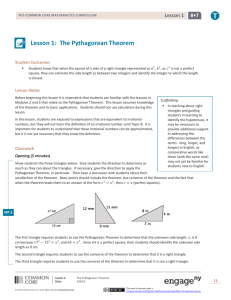Lesson 1: The Pythagorean Theorem