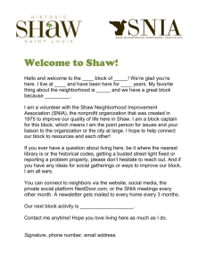 Welcome to Shaw - Shaw Neighborhood