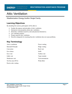 Attic Ventilation - Weatherization Assistance Program Technical