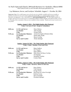 August 3 – October 26, 2014 - St. Paul`s Episcopal Church