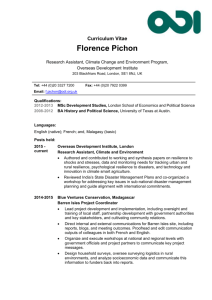 Florence Pichon`s CV - Overseas Development Institute