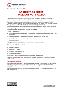 Incident notification fact sheet