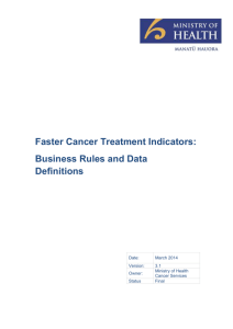 Data definitions for the faster cancer treatment