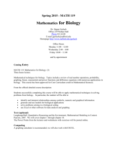 Spring 2015 - MATH 119 Mathematics for Biology
