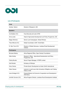 List of Participants and Biographies