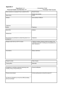 Appendix 3 Personal Details Form (Overseas)