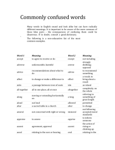 A few more commonly confused words