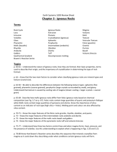Chapter 3 igneous rock review sheet