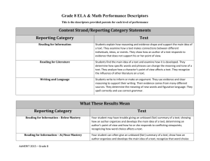 AZ Merit Performance Descriptors Grade 8