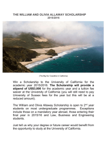 the william and olivia allaway scholarship