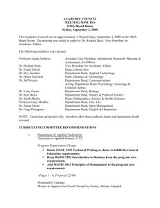 Page of 6 ACADEMIC COUNCIL MEETING MINUTES OMA Board