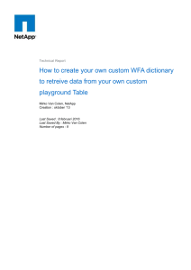 How to create your own custom WFA dictionary to retreive data from